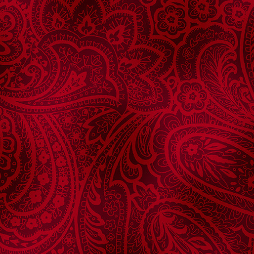 Radiant Paisley Brick Red 108" Wide Backing 9747W10