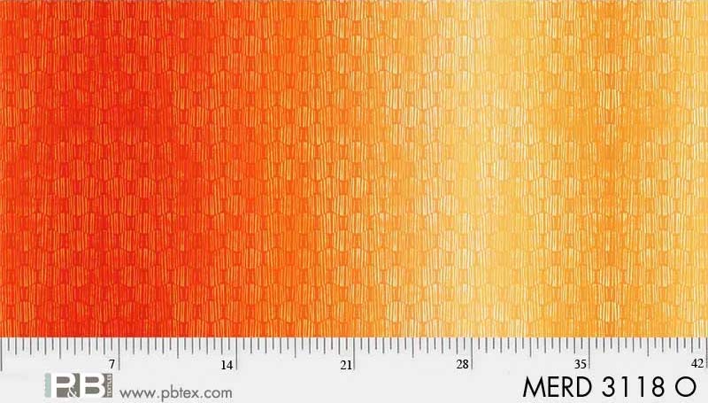 Meridian Ombre Hexies Orange Fabric (3118 O)