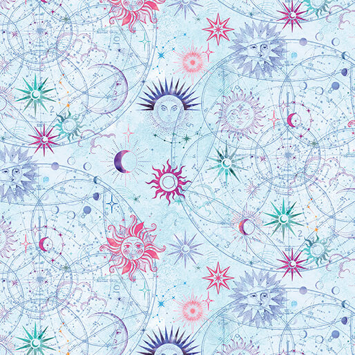 Celestial Skies Sun and Moon Light Turquoise 16620P-04