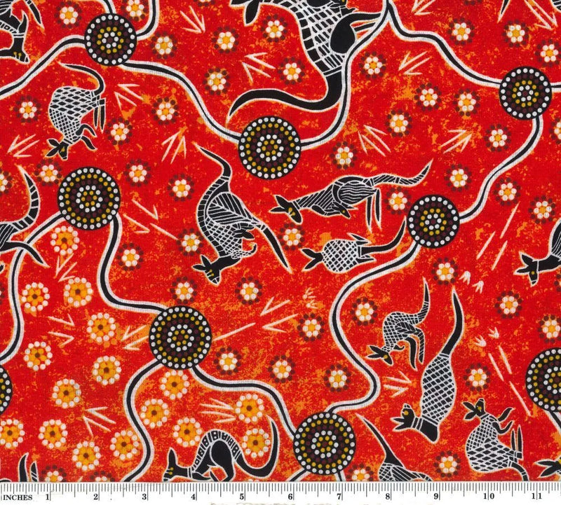 Aboriginals Kangaroo Dreaming 2 Red