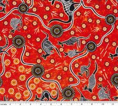 Aboriginals Kangaroo Dreaming 2 Red