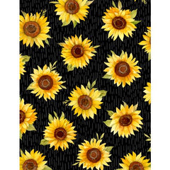 Sunflower Splendor Sunflowers Toss Black 83328-952