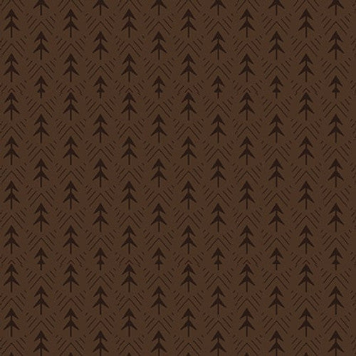 The Mountains Are Calling Flannel Tree Texture Brown F-3134-38