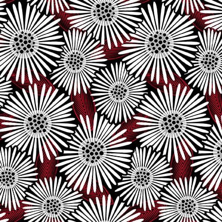 Scarlet Story Daisies Black 3138-99