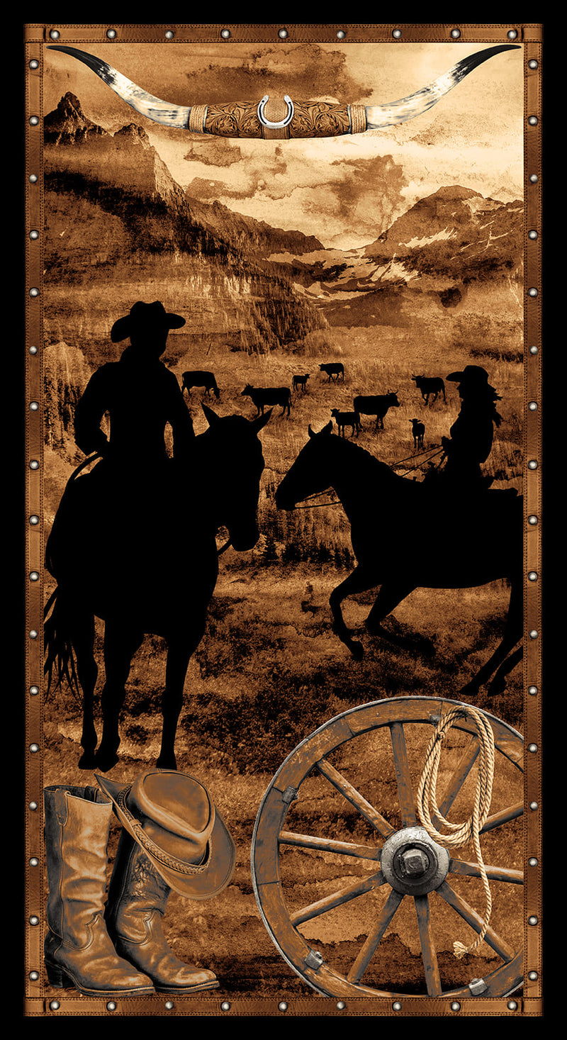 Cowboy Culture Cowboy Panel 3344P-39 Brown