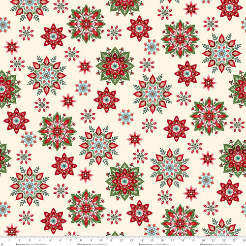 Scandinavian Holiday Snowflake Toss Cream 3452-44