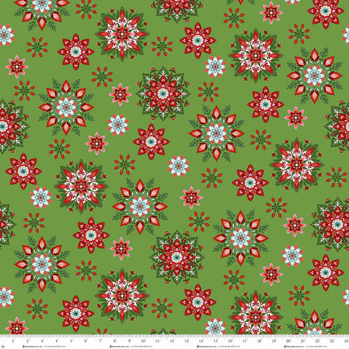 Scandinavian Holiday Snowflake Toss Green 3452-66