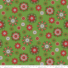 Scandinavian Holiday Snowflake Toss Green 3452-66