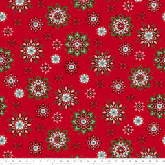 Scandinavian Holiday Snowflake Toss Red 3452-88