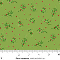 Scandinavian Holiday Holly Berry Sprigs Green 3453-66