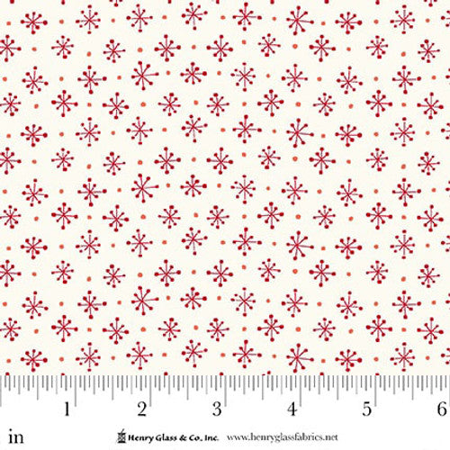 Scandinavian Holiday Mini Snowflakes Cream/Red 3454-48