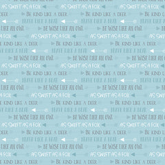 Winsome Critters Words All Over Blue 36259-414