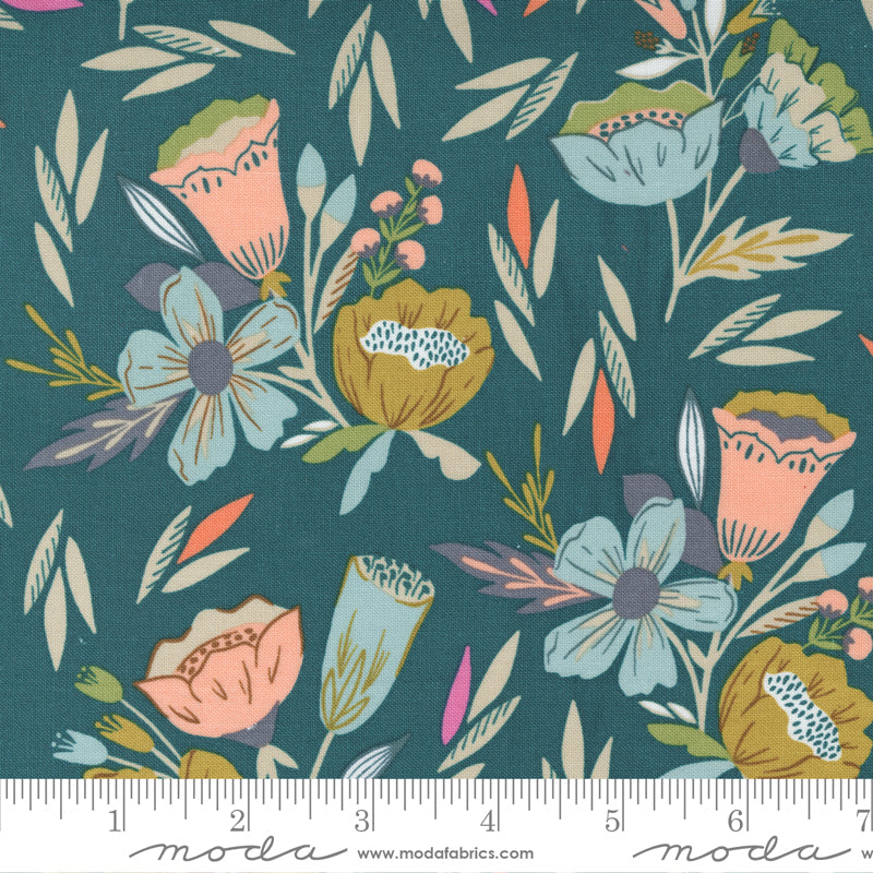 Songbook A New Page Large Floral  Dark Teal 45552-20