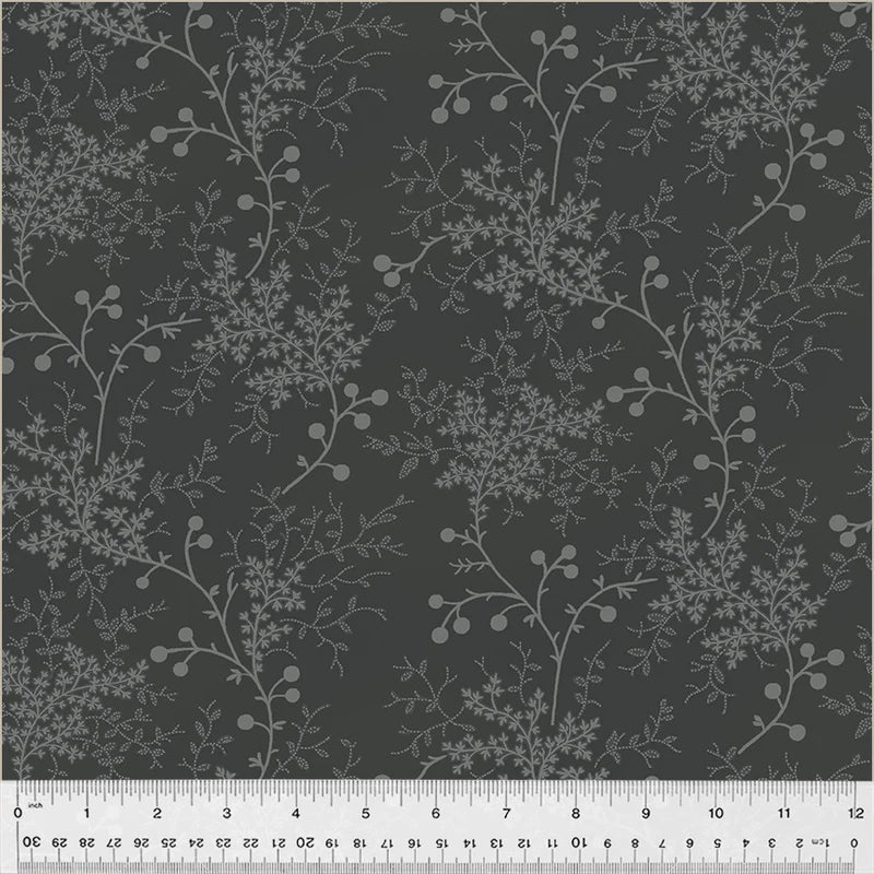Garden Tale Floral Vine Onyx 108" Wide Back 53809W-3DES