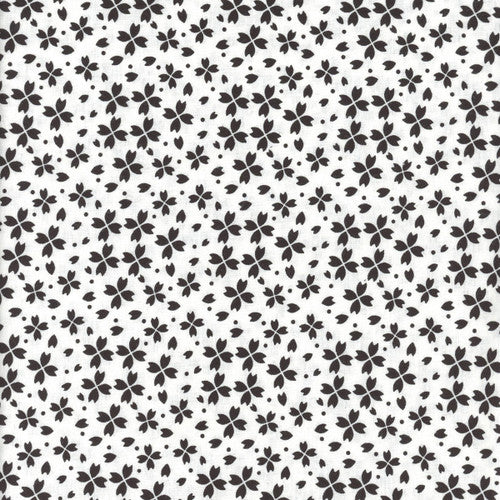 Illusion Floral Grid Black on White 66206-199