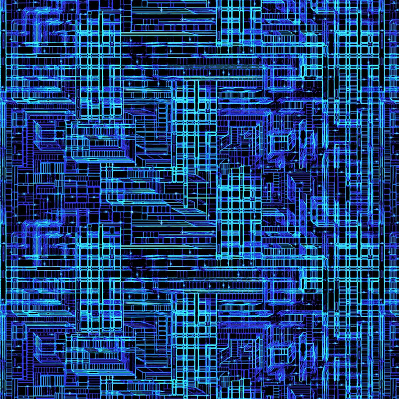 Disco Tech Techno Maze Blue 6933-77
