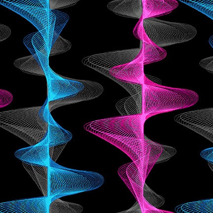 Disco Tech Voice Waves Black Multi 6936-95