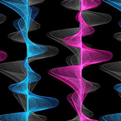 Disco Tech Voice Waves Black Multi 6936-95