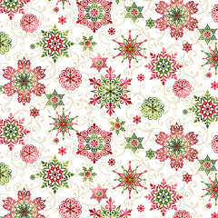 Tis the Season Snowflakes 7683-44 Cream