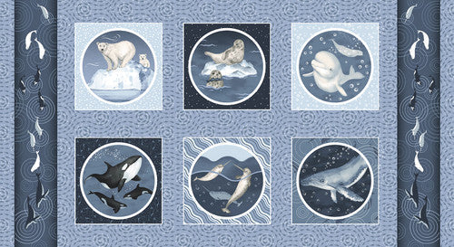 Polar Plungers Block Print Blue 7896-17