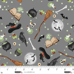 Paranormal Parade Witchy Motifs Gray 8324-90