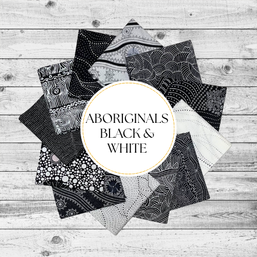 Aboriginal Black & White 12 Fat Quarter Bundle