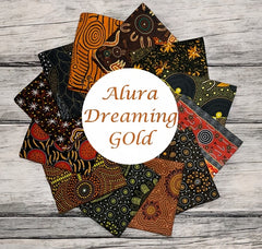 Aboriginal Alura Dreaming Gold 12 Fat Quarter Bundle