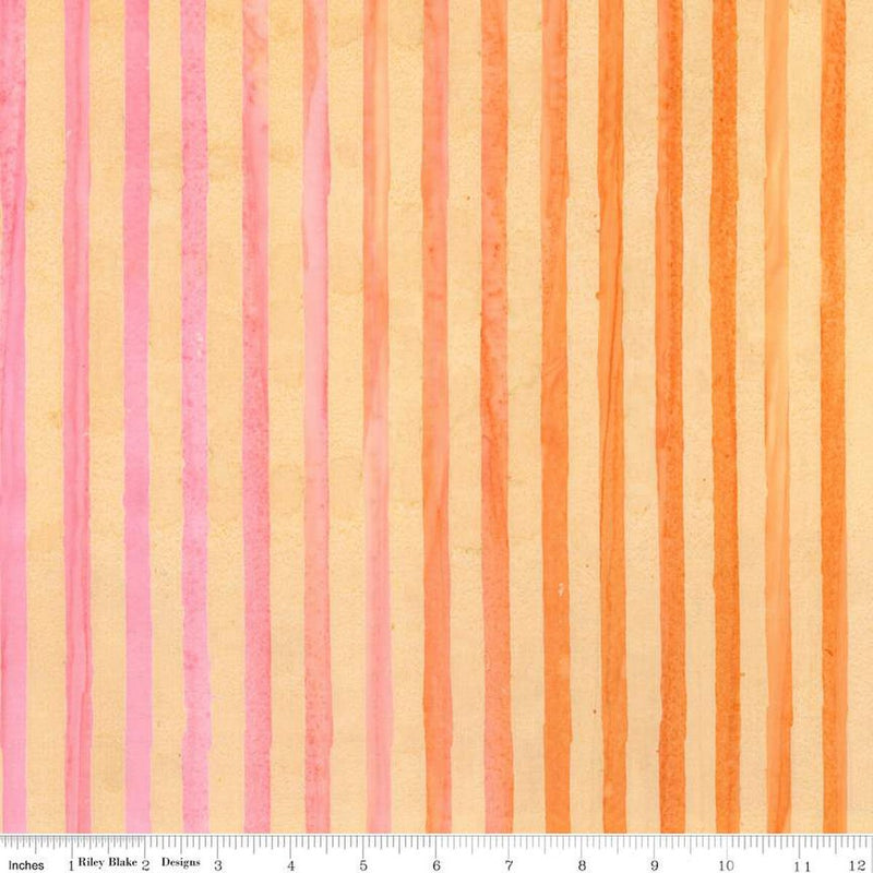 Expressions Batiks Elementals Get in Line Coral Fiesta BT21300-243
