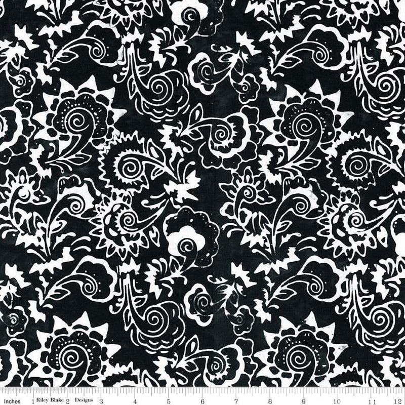 Expressions Batiks Blooms at Dusk Licorice Candy BT23370-129