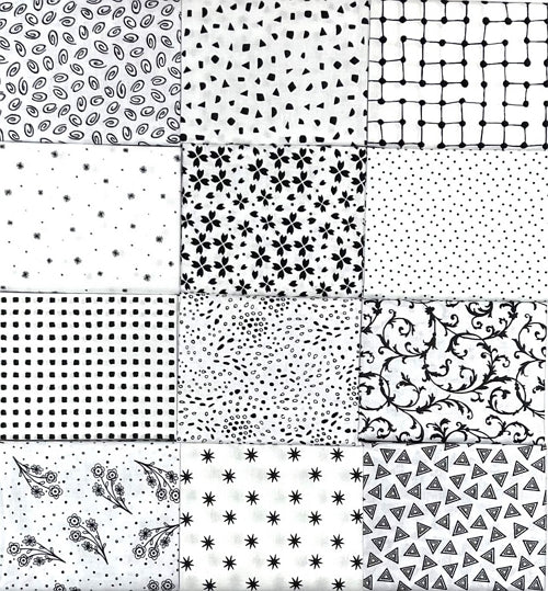 Black on White 12 Fat Quarter Bundle