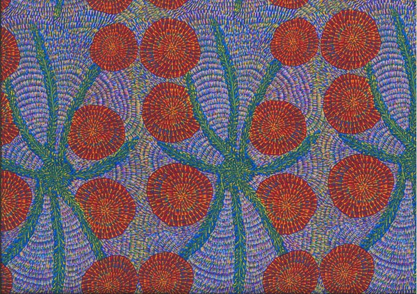 Aboriginals Bush Medicine With Long Stripes Blue