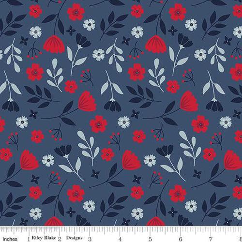 American Beauty Floral Navy C14441-NAVY