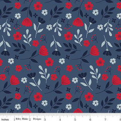 American Beauty Floral Navy C14441-NAVY