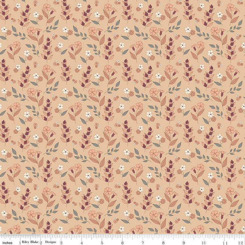 Evening on the Prairie Autumn Floral Beige C16746-Beige