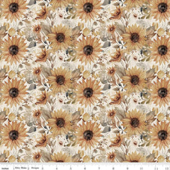 Evening on the Prairie Watercolor Sunflowers Cream CD16743-Cream