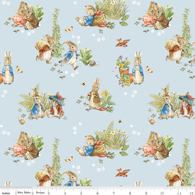Peter Rabbit and Benjamin Bunny Main CD17250-Blue | Quilt Expressions