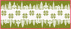 Christmas Village Table Runner Green