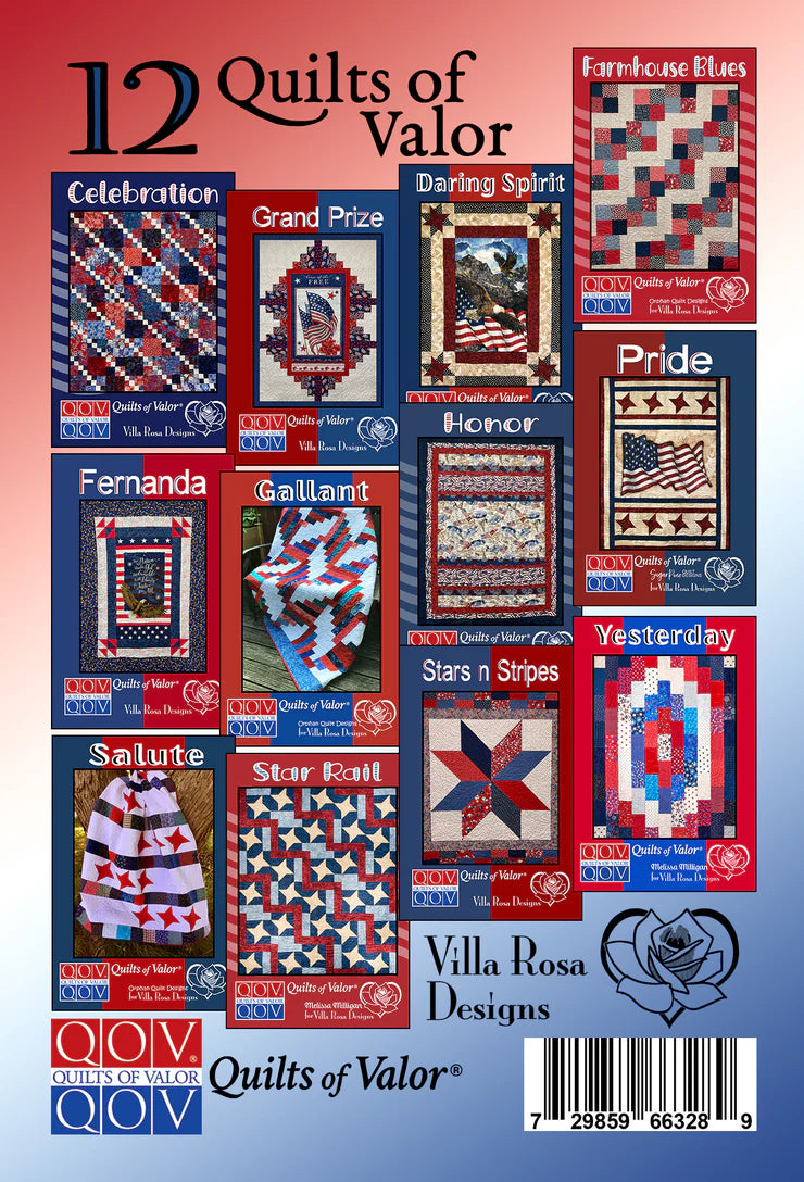 Villa Rosa 12 Quilts of Valor Pattern Pack