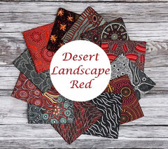 Aboriginal Desert Landscape Red 12 Fat Quarter Bundle