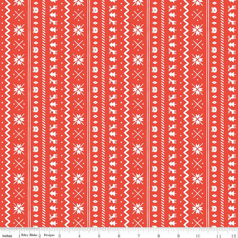 Northern Lights Fair Isle Red Flannel F-15002-Red