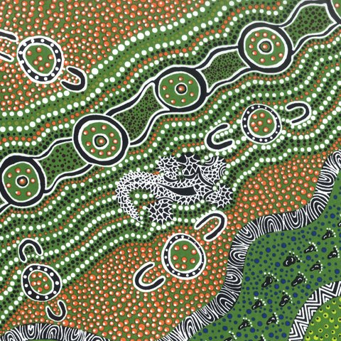 Aboriginals Goanna Dreaming Green