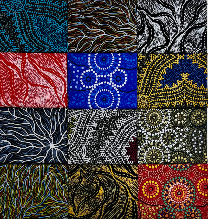 Aboriginal Running Waters 12 Fat Quarter Bundle