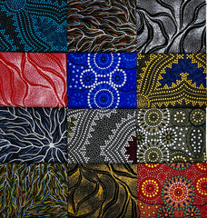 Aboriginal Running Waters 12 Fat Quarter Bundle