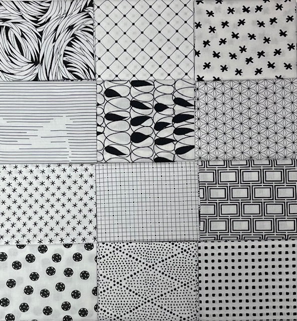 Black on White 12 Fat Quarter Bundle
