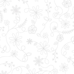 Kimberbell Basics Swirl Floral White on White MAS8261-WW
