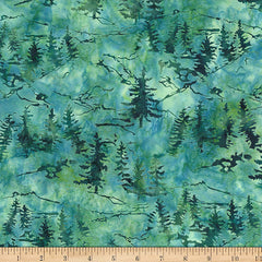 Woodland Batiks Mountains & Trees Chamolile MR58-418