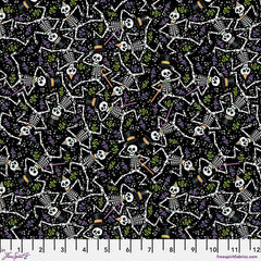 Spooky Cute Halloween Dancing Skeletons Black PWMY008.Black
