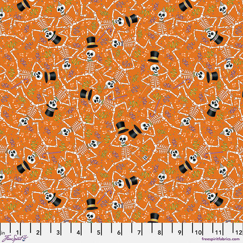Spooky Cute Halloween Dancing Skeletons Orange PWMY008.Orange
