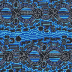 Aboriginals Rock Wallaby Dreaming Blue