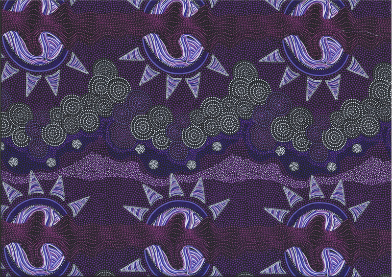 Aboriginals Sunset Night Dreaming Purple